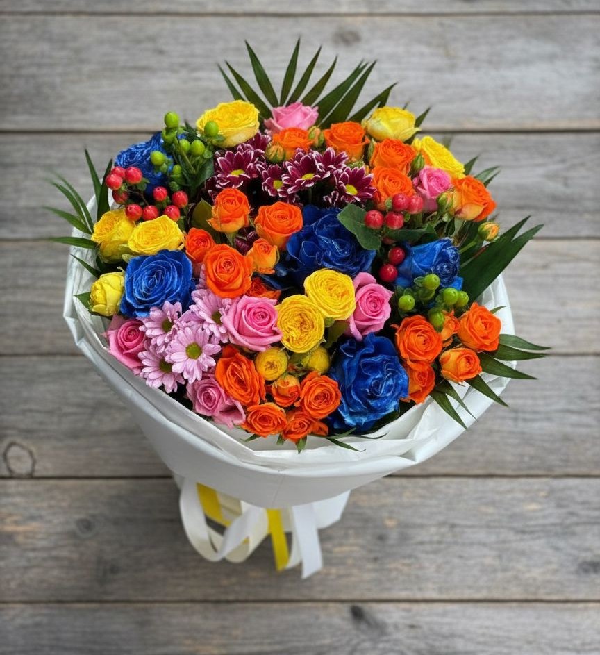 Букет цветов из: Розы и Хризантемы в Мулино