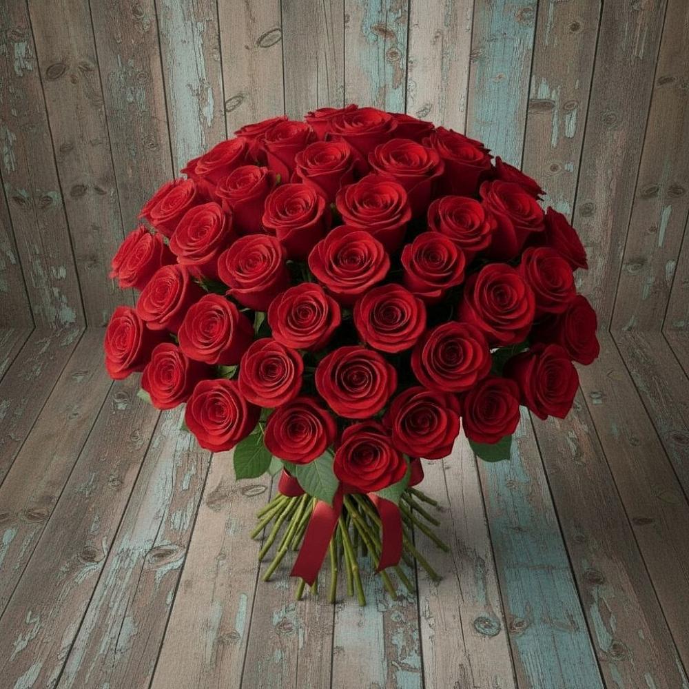 Букет 55 Красных роз Фридом в Мулино
