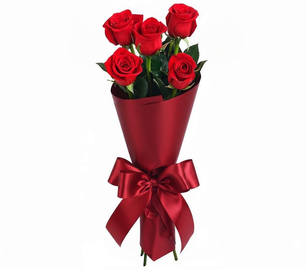 Букет 5 Красных роз Эдлесс Лав в Мулино