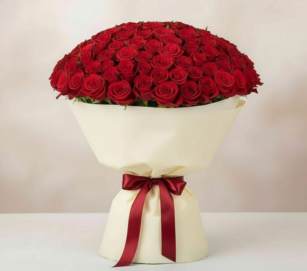 Букет 101 Красная роза Милано в Мулино