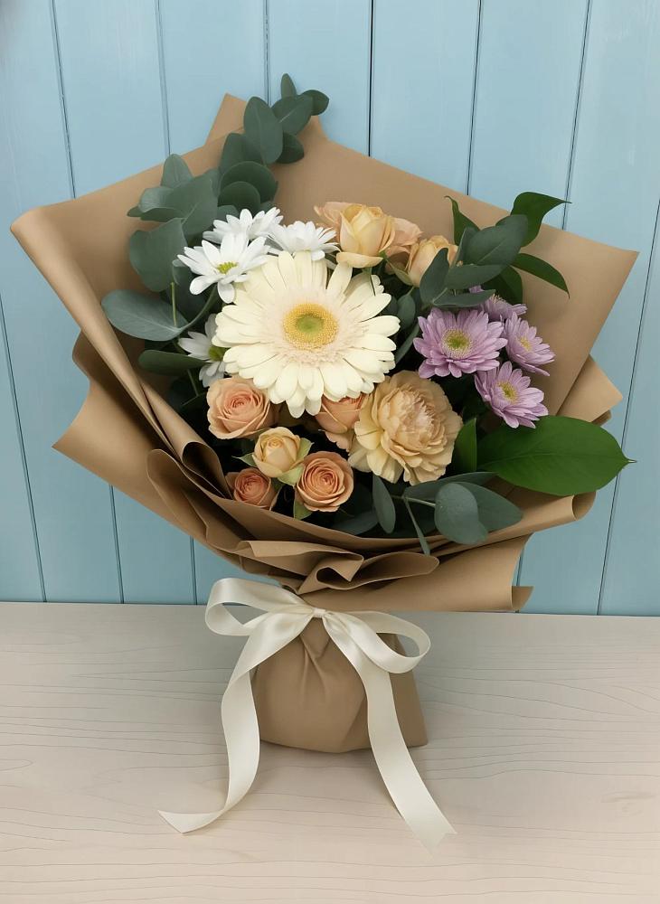 Букет цветов из: Герберы и Хризантемы в Мулино