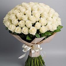 Букет 101 беля роза Белоснежка в Мулино