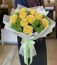 Букет цветов из:  Хризантемы и Розы в Мулино