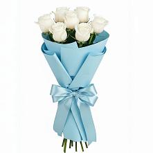 Букет 7 белых роз Проуд в Мулино