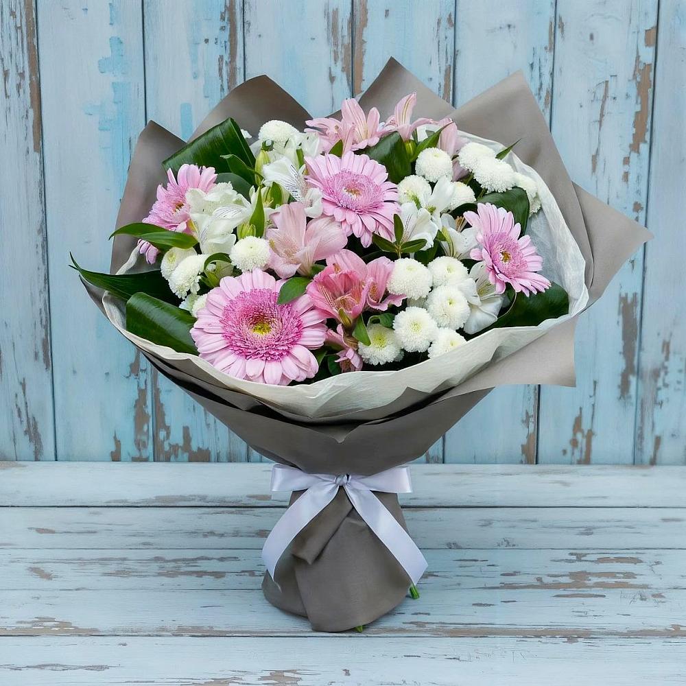 Букет цветов из: Герберы, Альстромерии и Хризантемы в Мулино